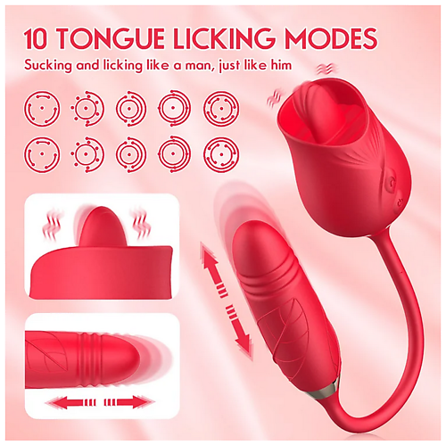 Rose Licking Thruster Vibrator